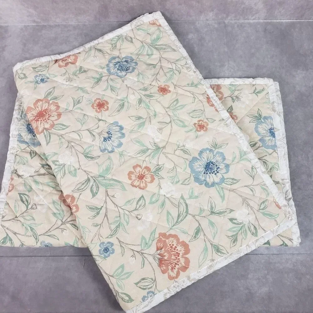 Charter Club Floral Quilt Sham Standard Multicolor Reversible Cotton Bedding